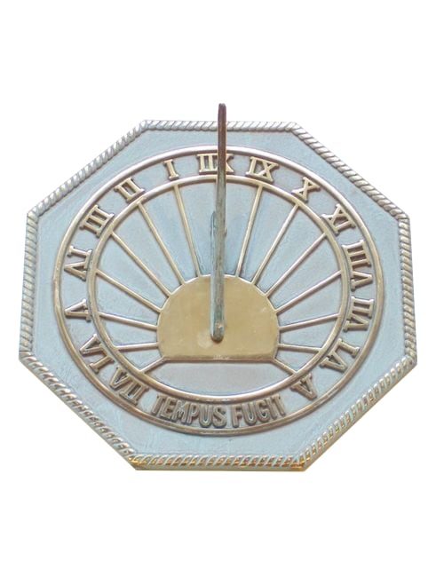 Octagonal Latin Brass Sundial