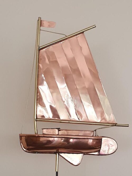 Catboat Weathervane Polished Copper